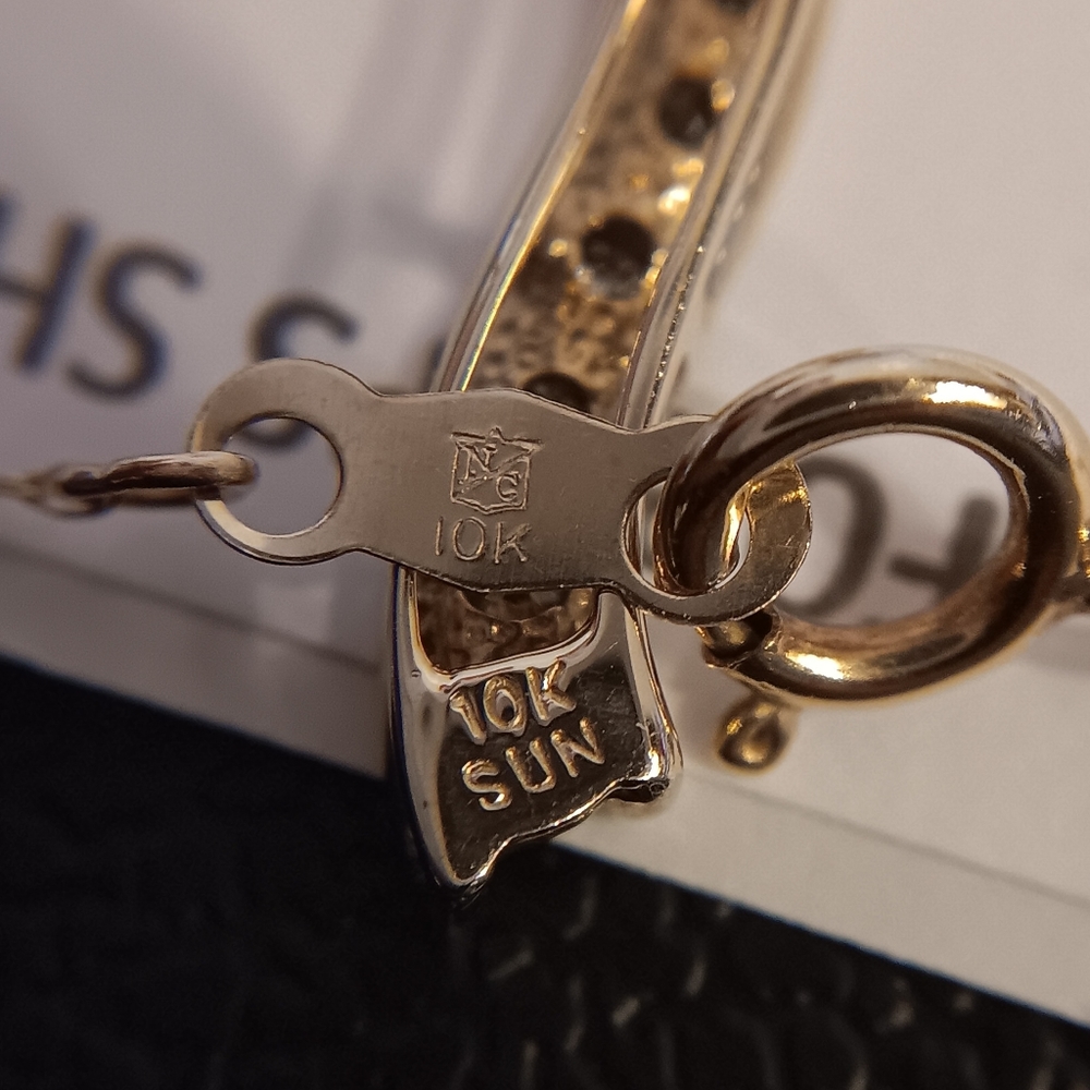 ❗️LAST DROP! 10K Gold Necklace Diamonds Journey Pendant Chain Solid real 10kt - Picture 7 of 9